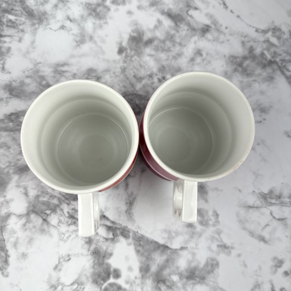 Vintage Block Chromatics Red Lavender Set of 2 Tea Coffee Cups Germany - Picture 5 of 10